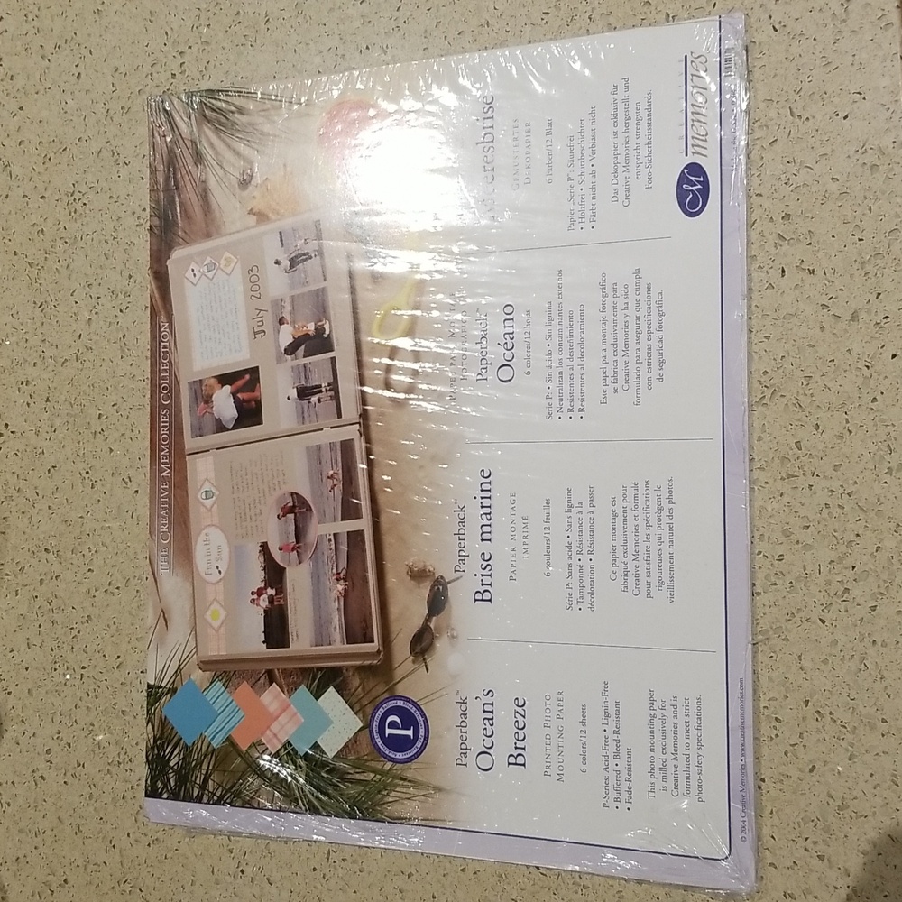 Creative Memories Ocean Breeze paper pack NWTS
